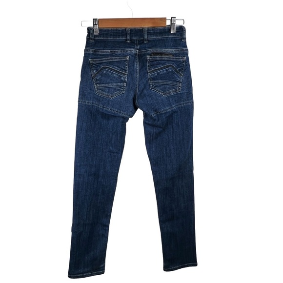 Women's Skinny Motorcycle Jeans in Blue - Picture 4 of 6